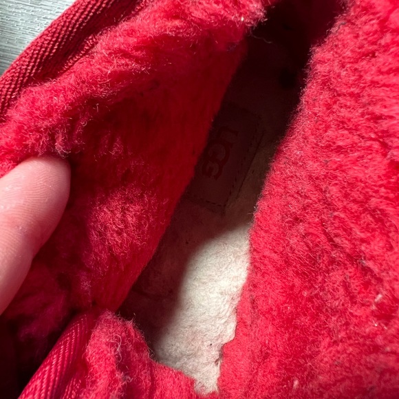 UGG Shearling Fur Red Boot Shoes- 9 - Picture 8 of 11